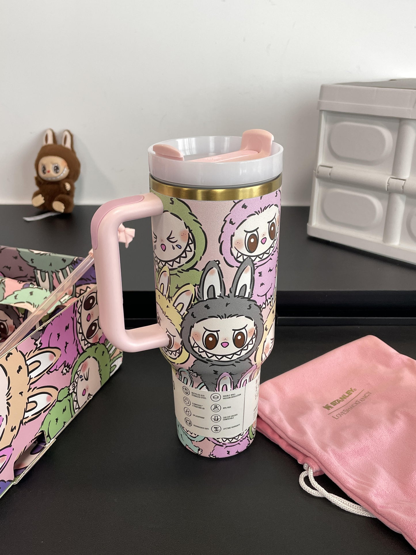 🔥Labubu in-Car-Insulated cup 40 OZ &✈️Free shipping